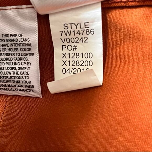 Lucky Brand Burnt Orange with Blue Side Stripe Utility Boyfriend Pants Size 6/28 - Picture 14 of 14